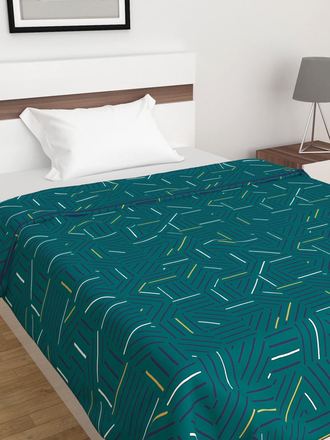 

Home Centre Green Geometric AC Room Cotton 100 GSM Single Bed Dohar