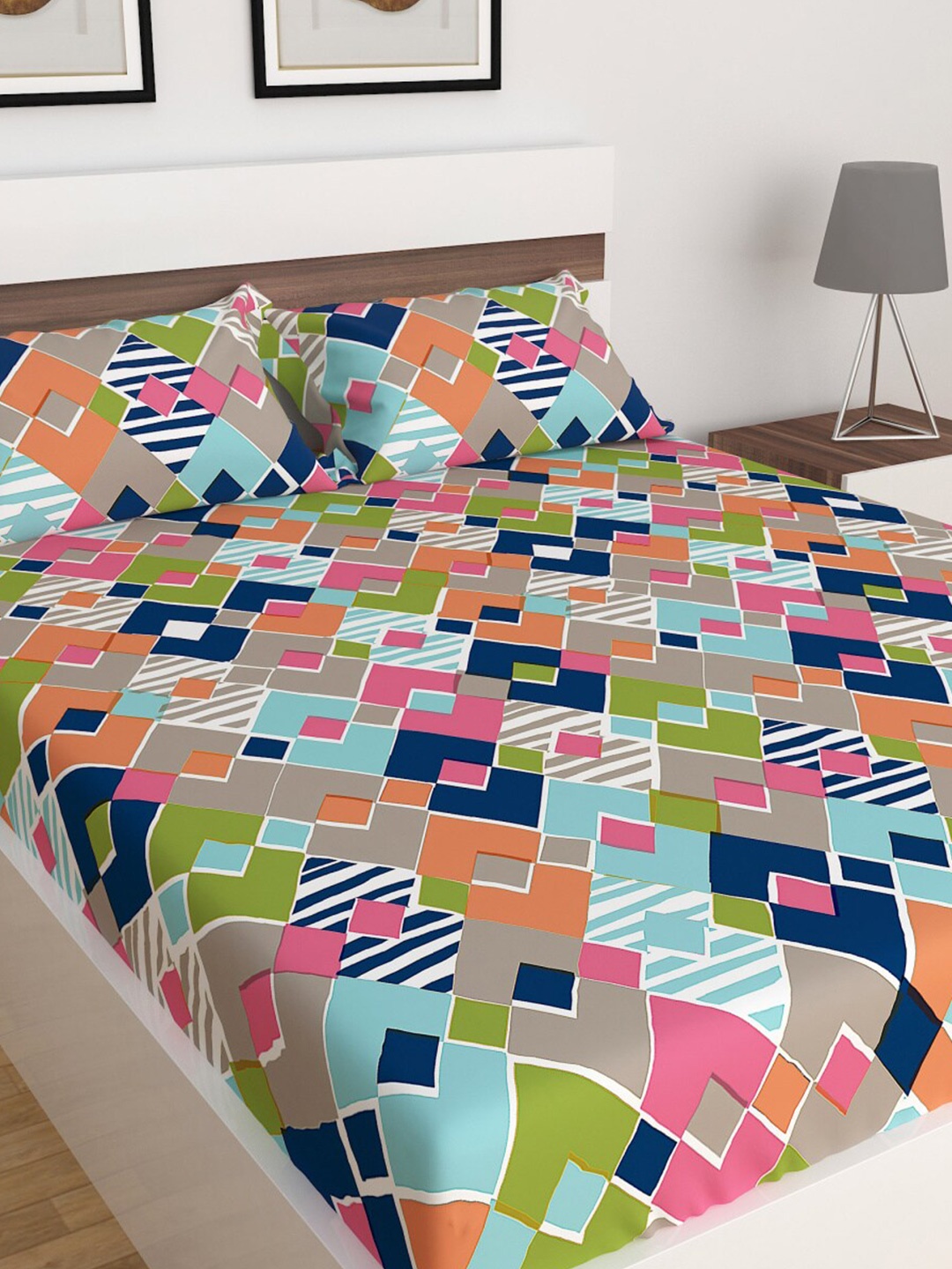 

Home Centre Juniper Multicolour Geometric Printed Double Bedsheet Set, Assorted