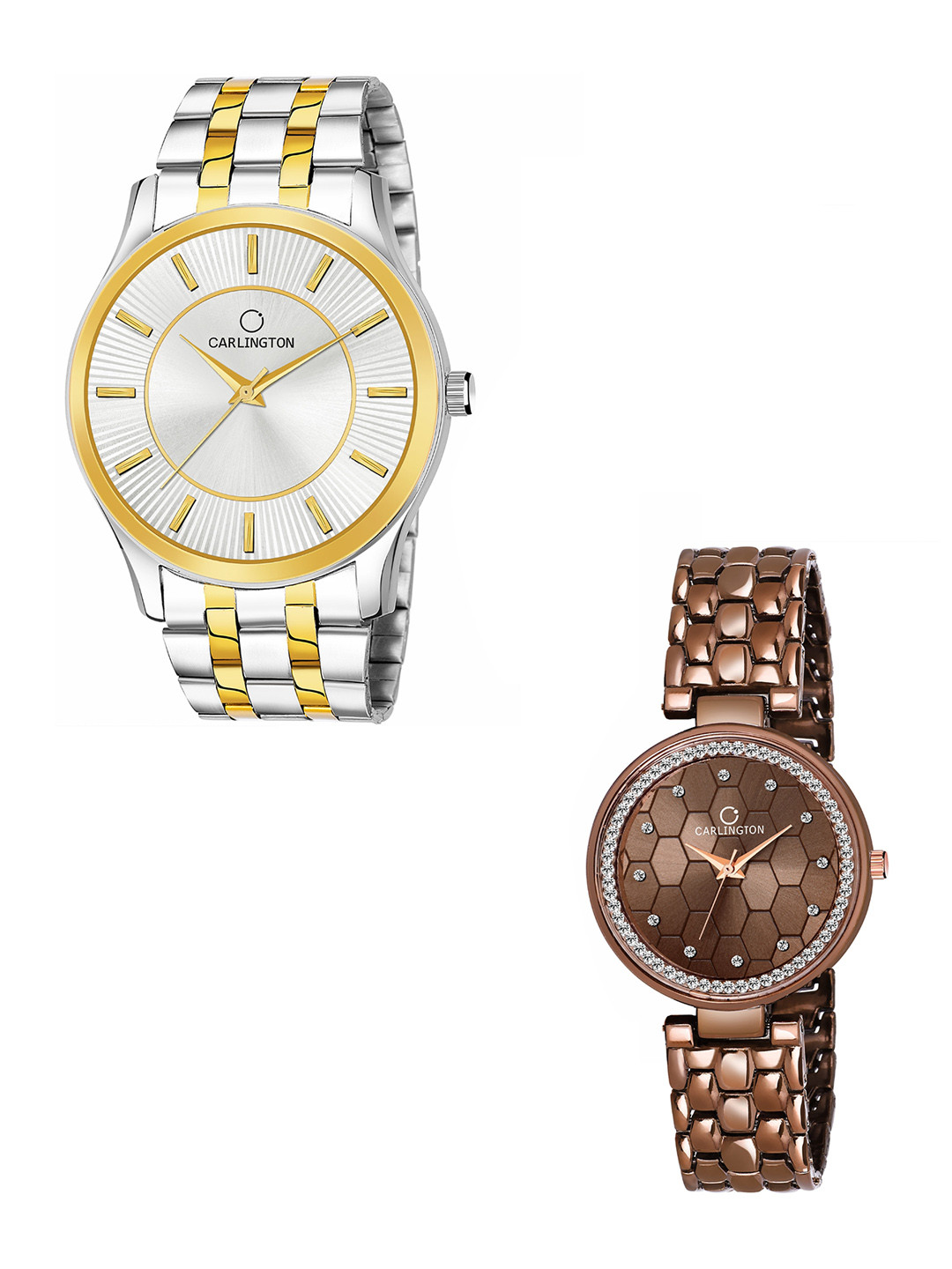 

CARLINGTON Unisex Pack Of 2 Analogue Watch Combo CT-6220SS, Silver