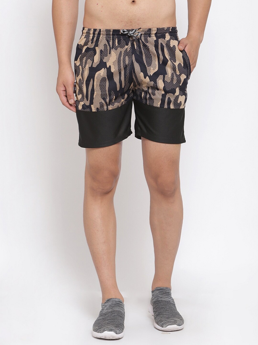 

KLOTTHE Men Brown & Black Printed Lounge Shorts