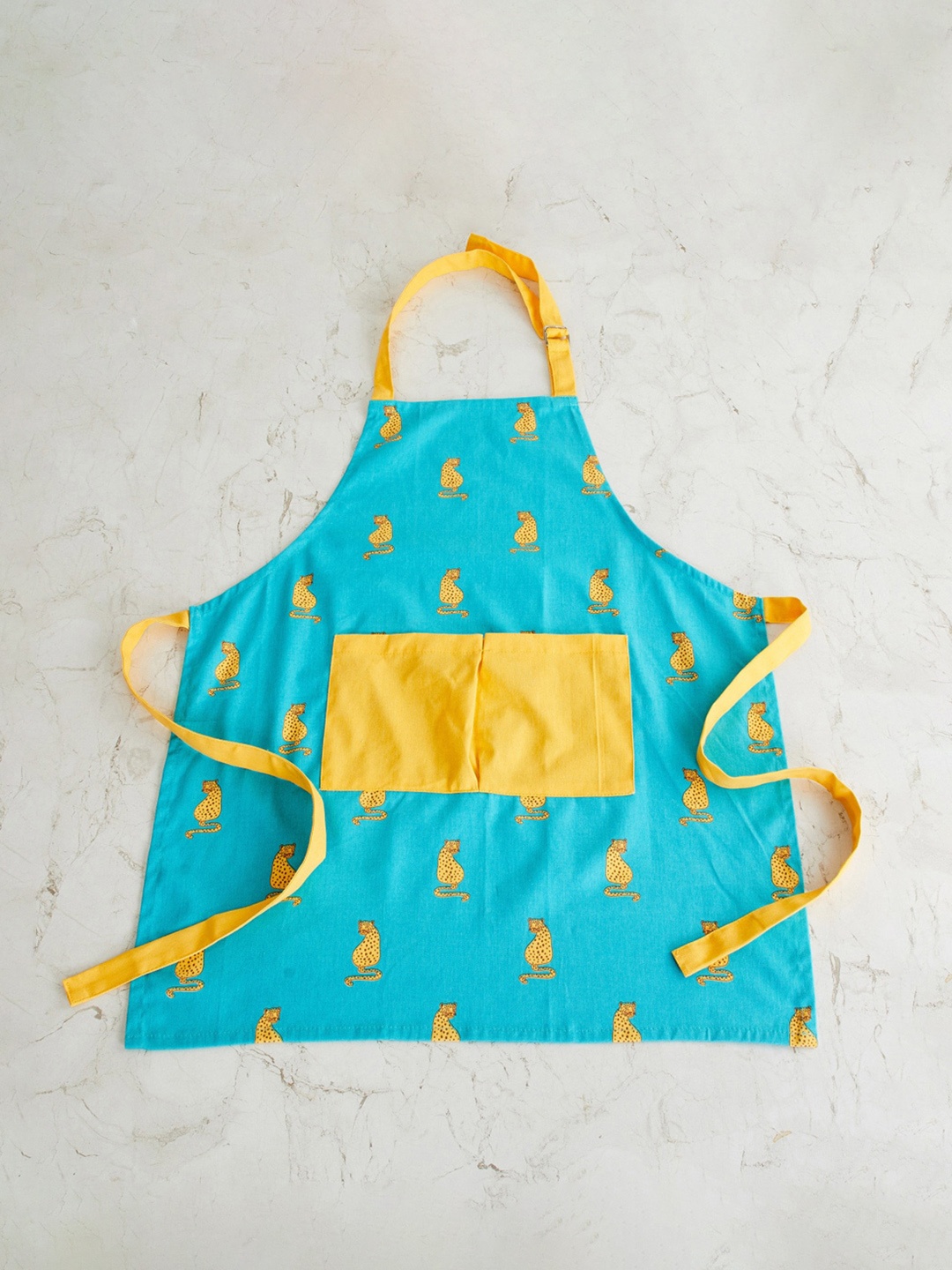 

Home Centre Blue & Yellow Printed Cotton Apron