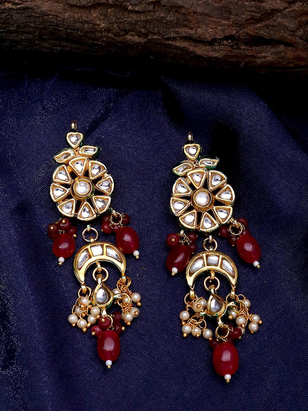 

Shoshaa Red Contemporary Jhumkas Earrings