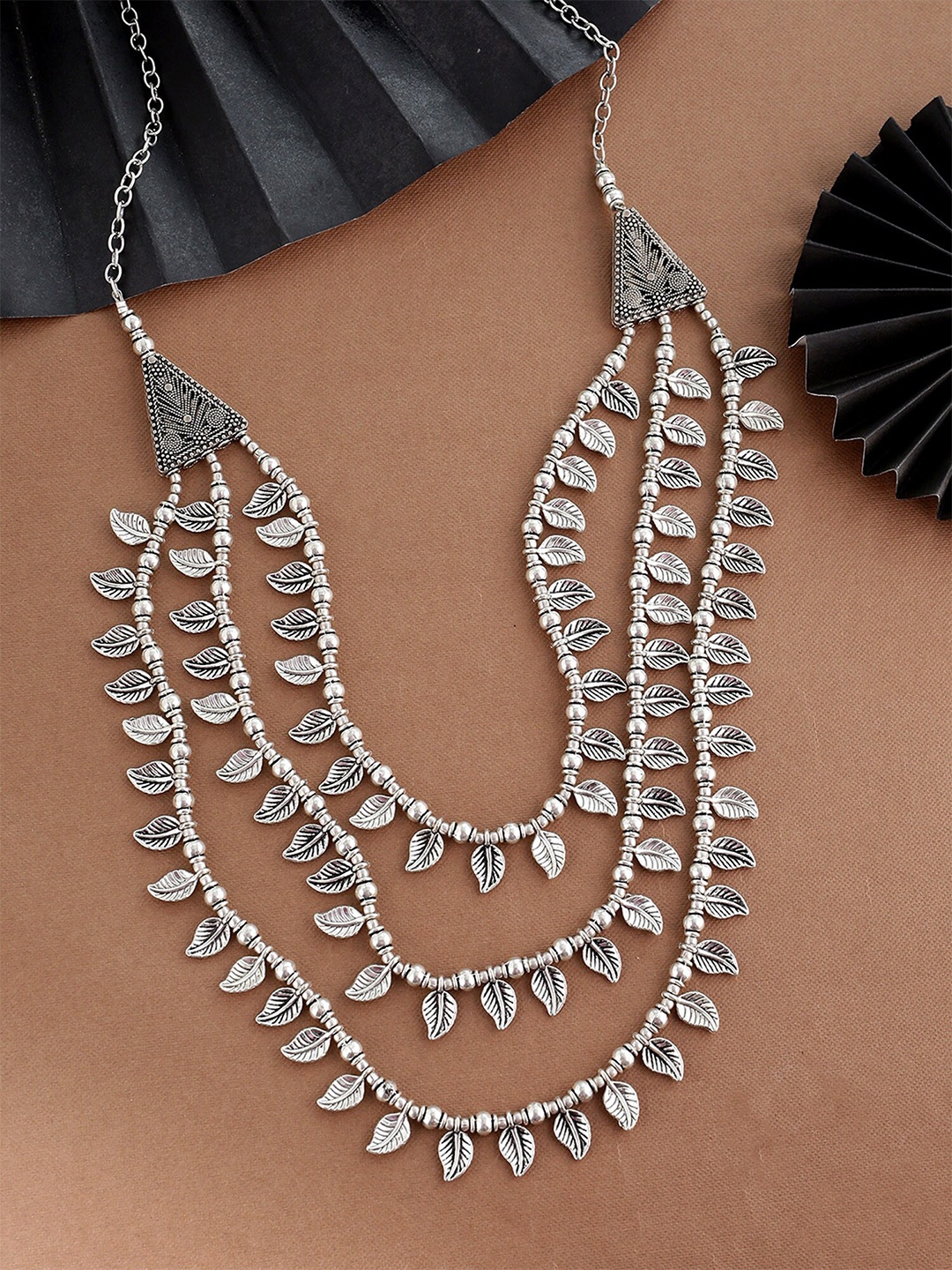 

Shoshaa Silver-Plated Brass Oxidised Necklace