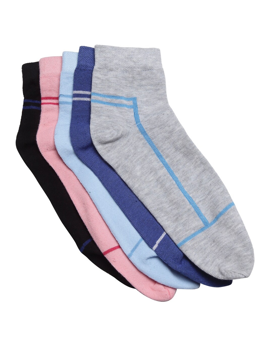 

Texlon Women Pack Of 5 Assorted Above Ankle-Length Socks