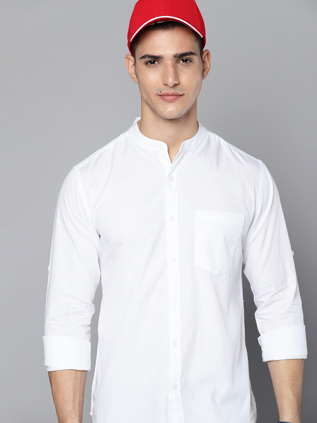 

Harvard Men White Solid Pure Cotton Shirt