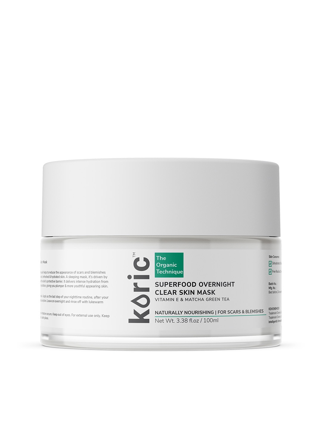 

Koric Naturally Nourishing Superfood Overnight Clear Skin Mask - 100ml, White