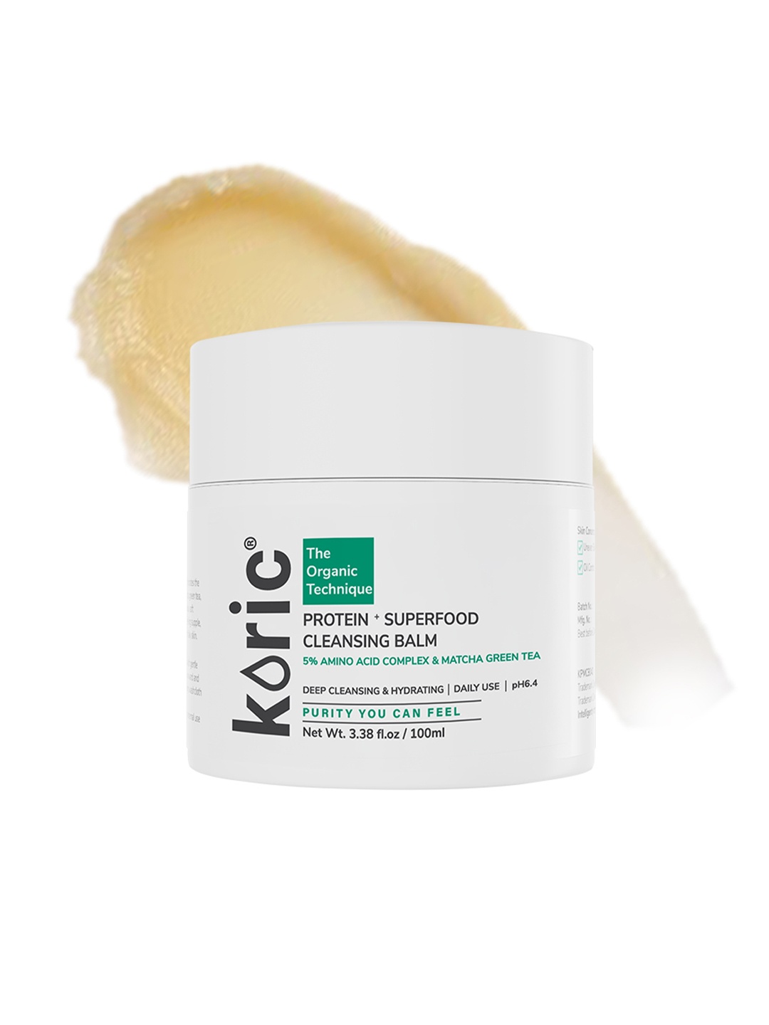 

Koric Naturally Nourishing Protein Superfood Makeup Remover Cleansing Balm - 100ml, White