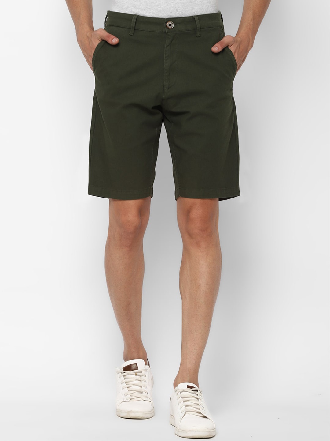 

SIMON CARTER LONDON Men Olive Green Slim Fit Regular Shorts