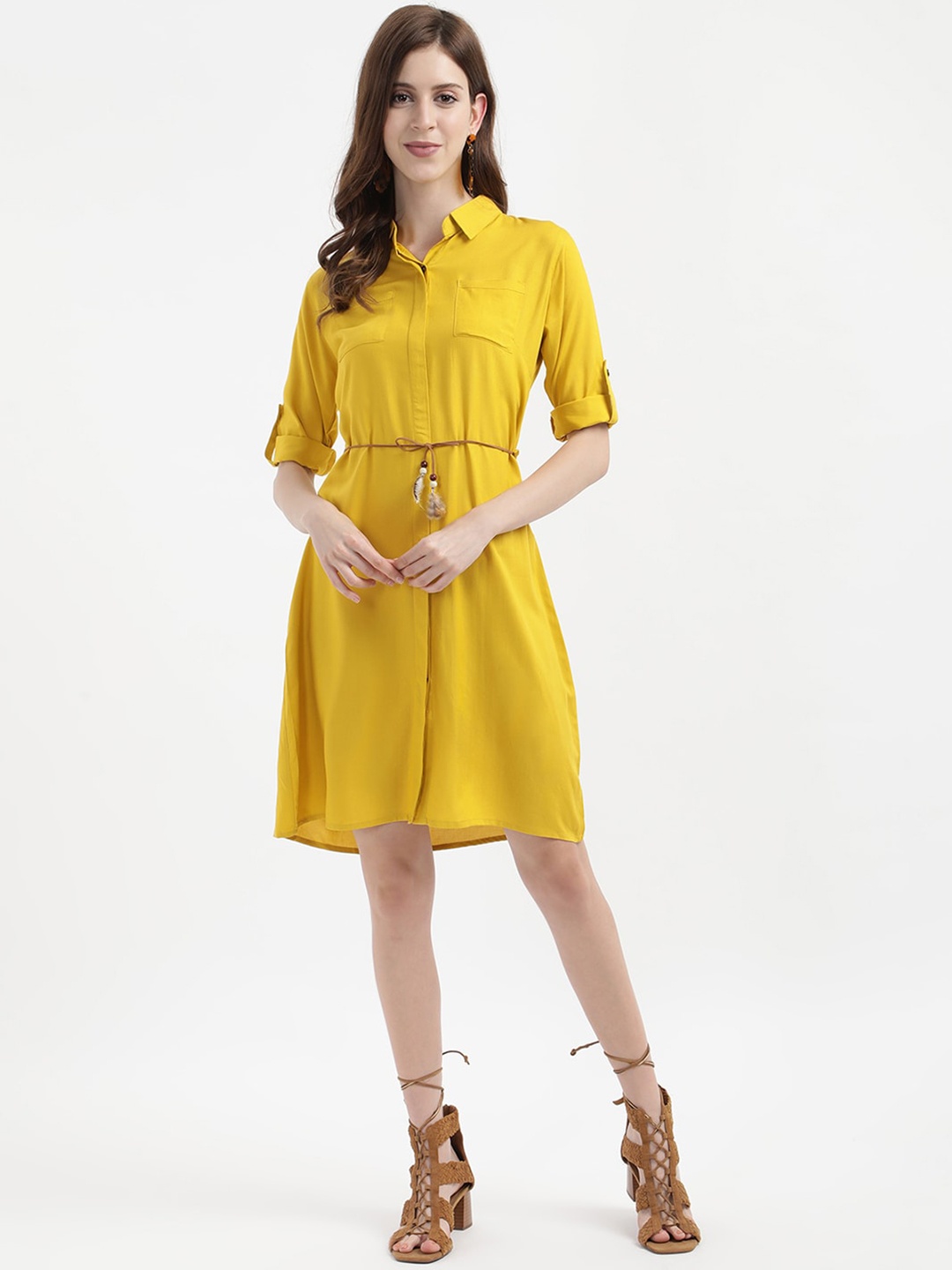 

V2 Value & Variety Mustard Yellow Shirt Dress
