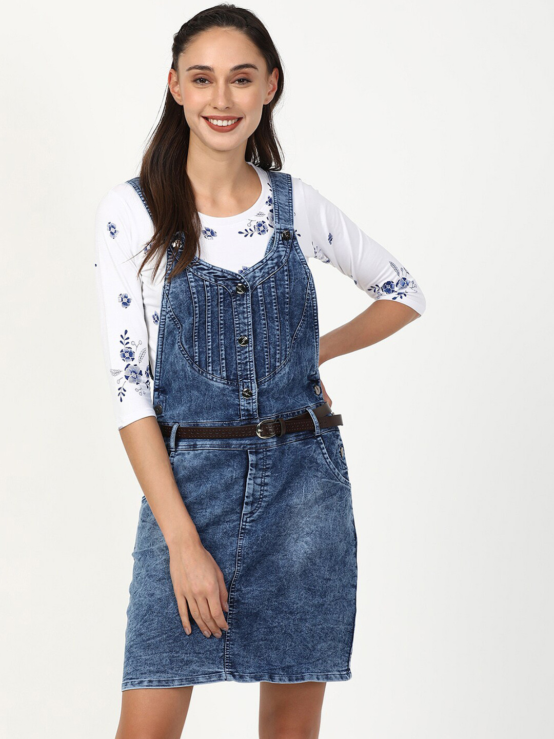 

V2 Value & Variety Blue Denim Pinafore Dress