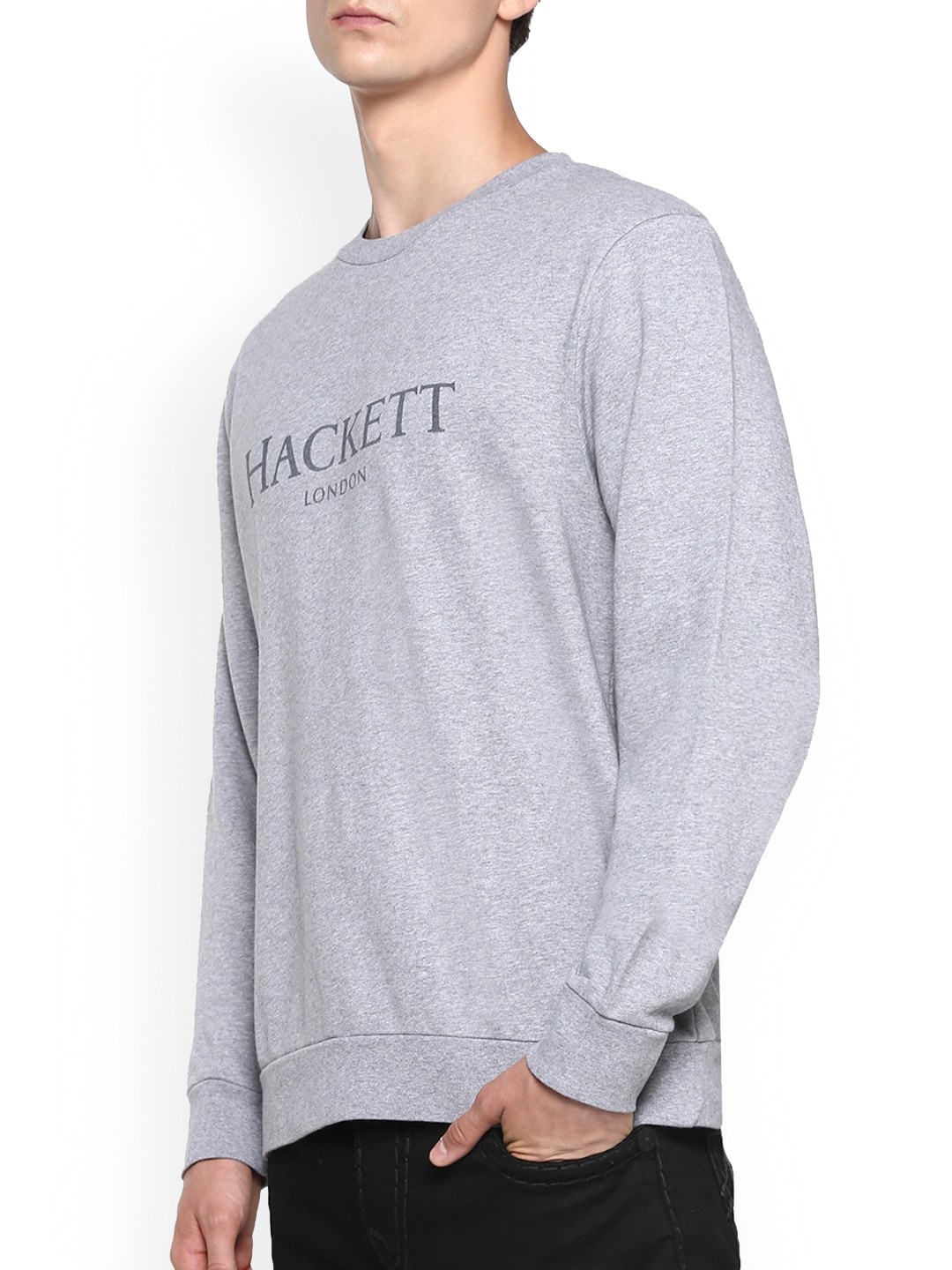 

HACKETT LONDON Men Grey Typography Printed Pullover Sweatshirt