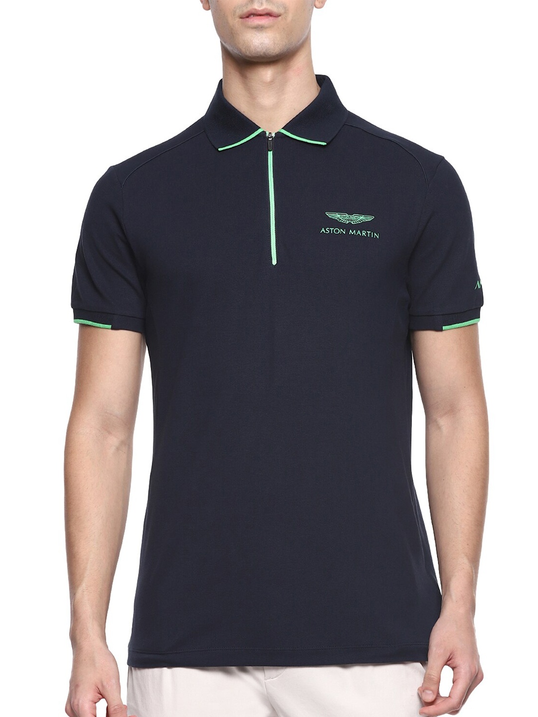 

HACKETT LONDON Men Navy Blue Polo Collar T-shirt