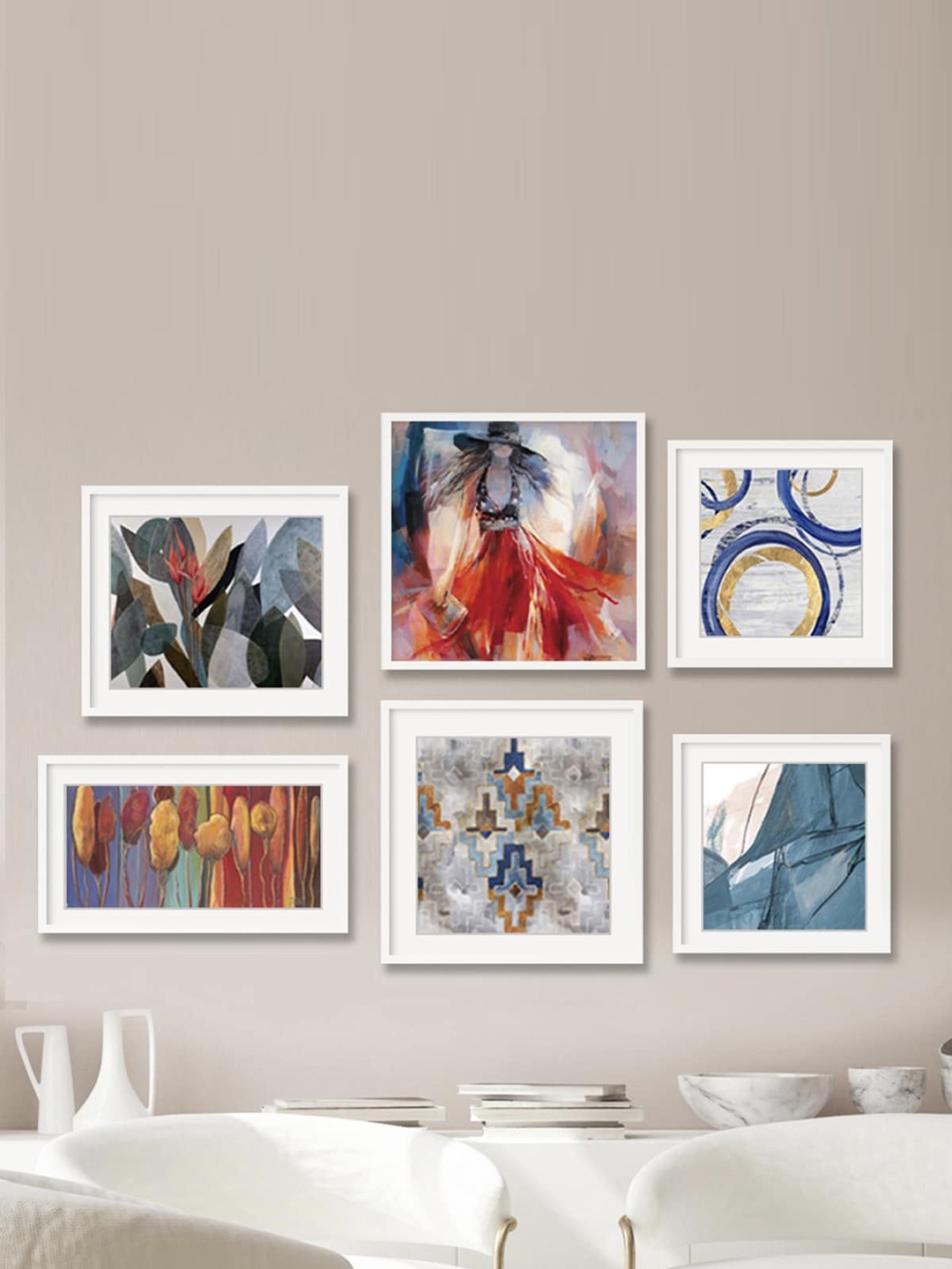 

Home Centre Set Of 6 Multicolour Paradise Modern Theme Polystyrene Picture Frame, Multi