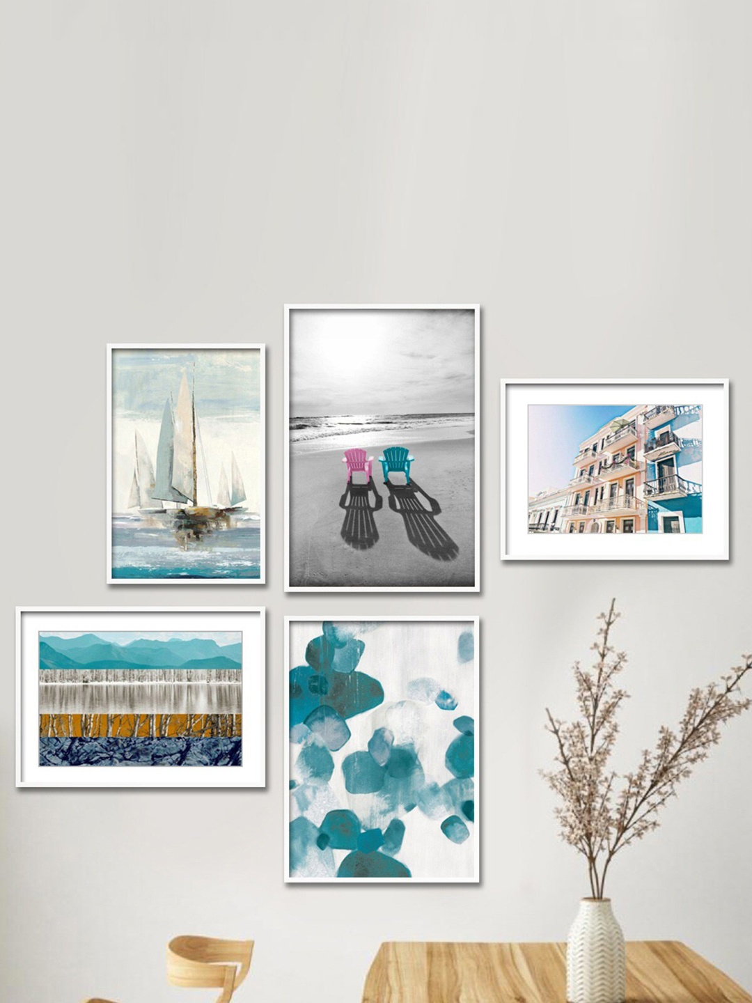 

Home Centre Pack of 5 Multicolour Paradise Theme Polystyrene Picture Frame, Multi