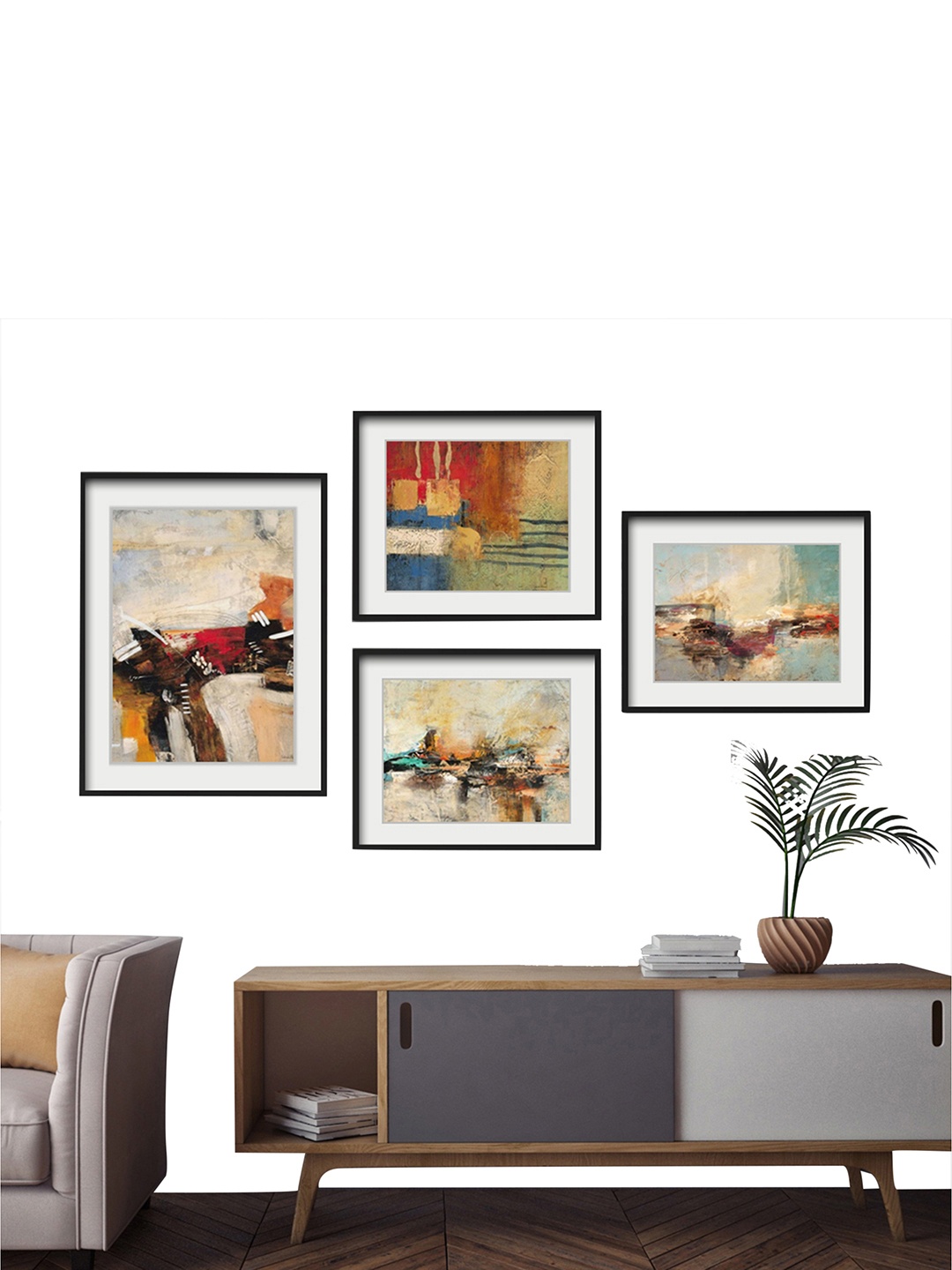 

Home Centre Multicoloured Set of 4 Wooden Wall Frames, Multi