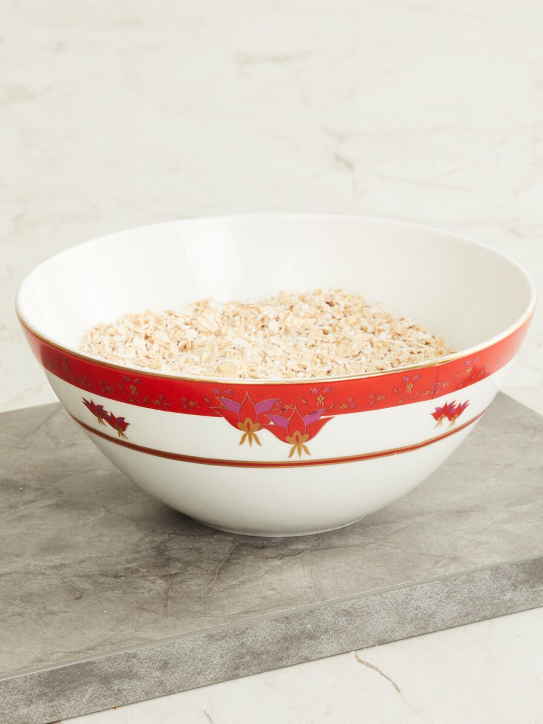 

Home Centre White & Red Printed Cereal Bowl