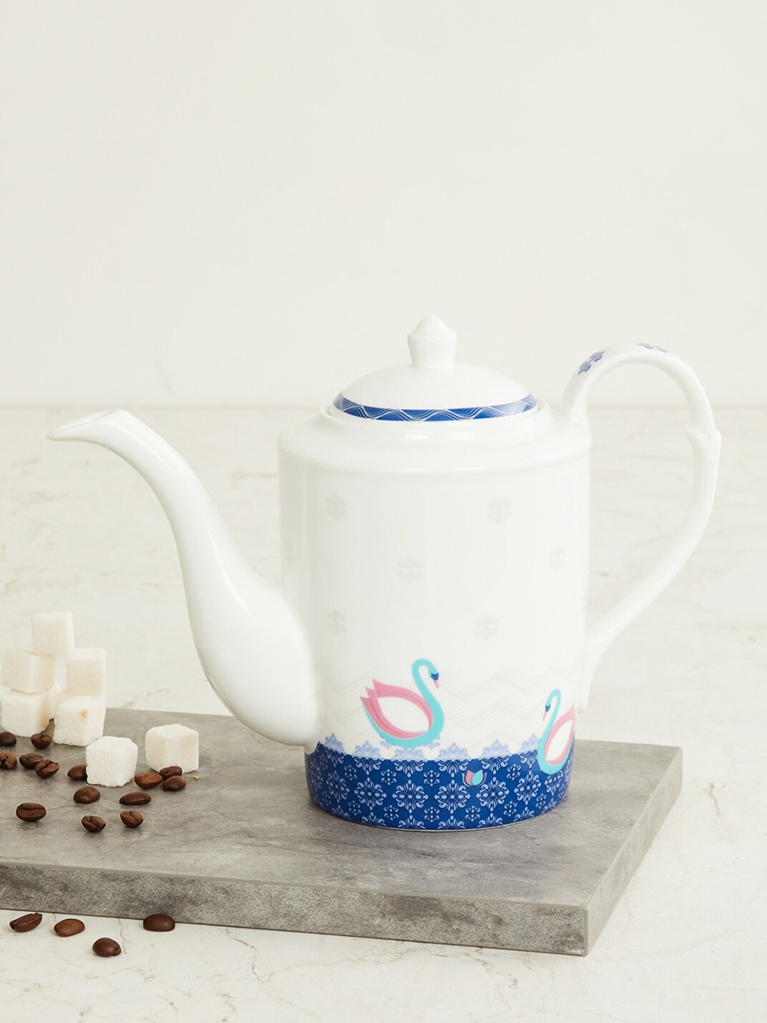 

Home Centre Multicolour Foley Printed Bone China Tea Pot - 1.39 Ltr, Multi