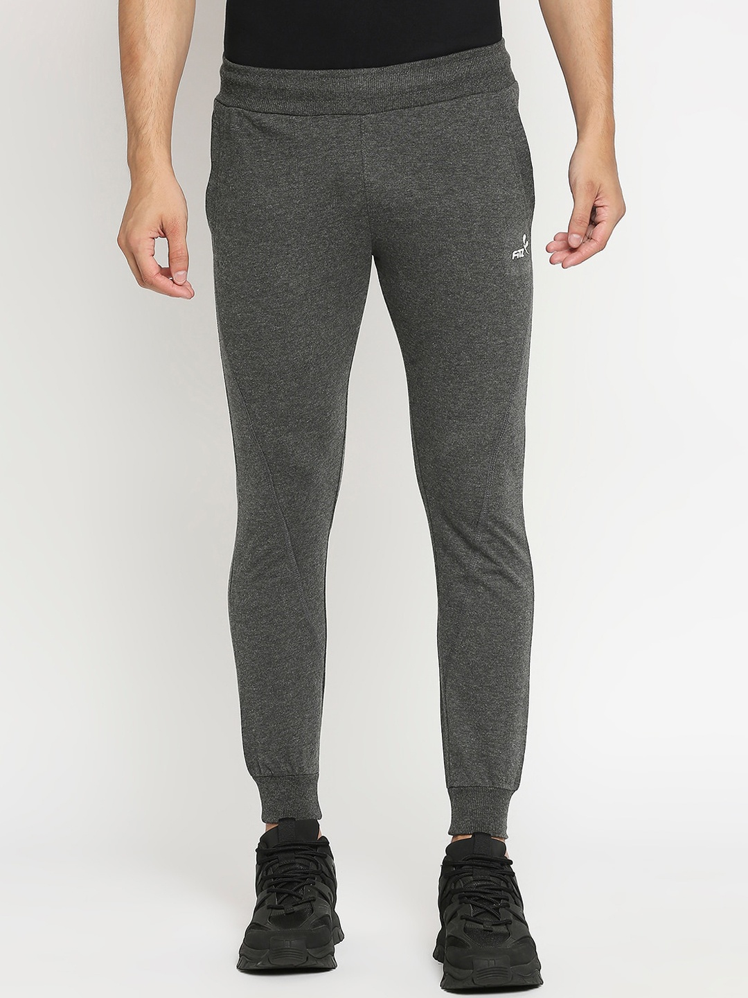 

FiTZ Men Charcoal Grey Solid Slim-Fit Joggers