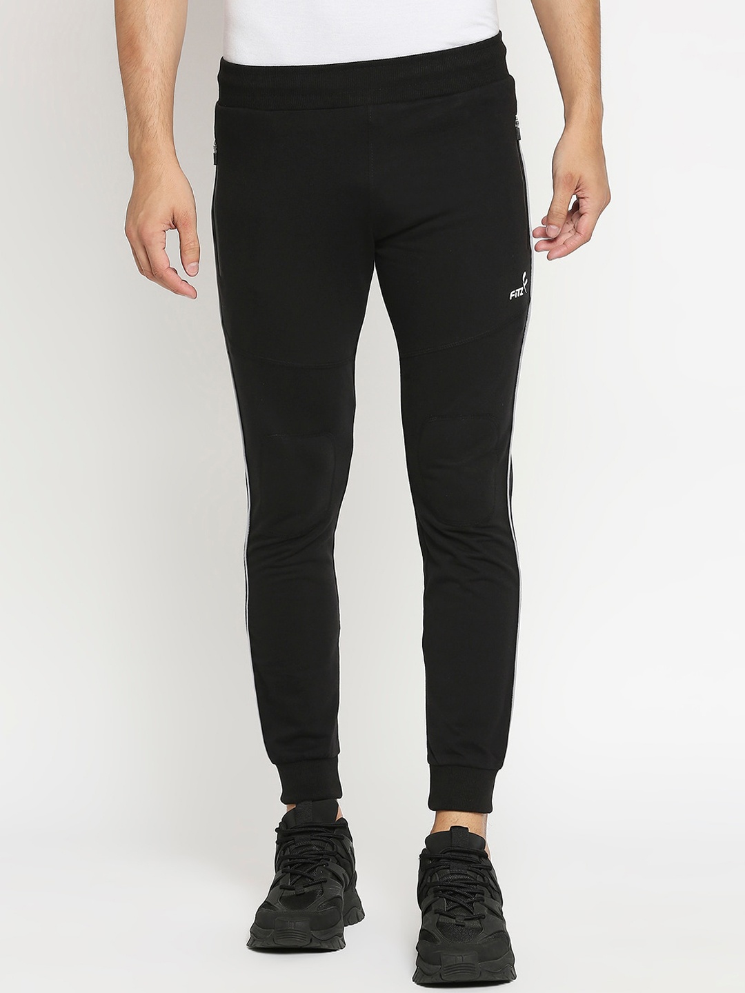 

FiTZ Men Black Solid Slim-Fit Joggers