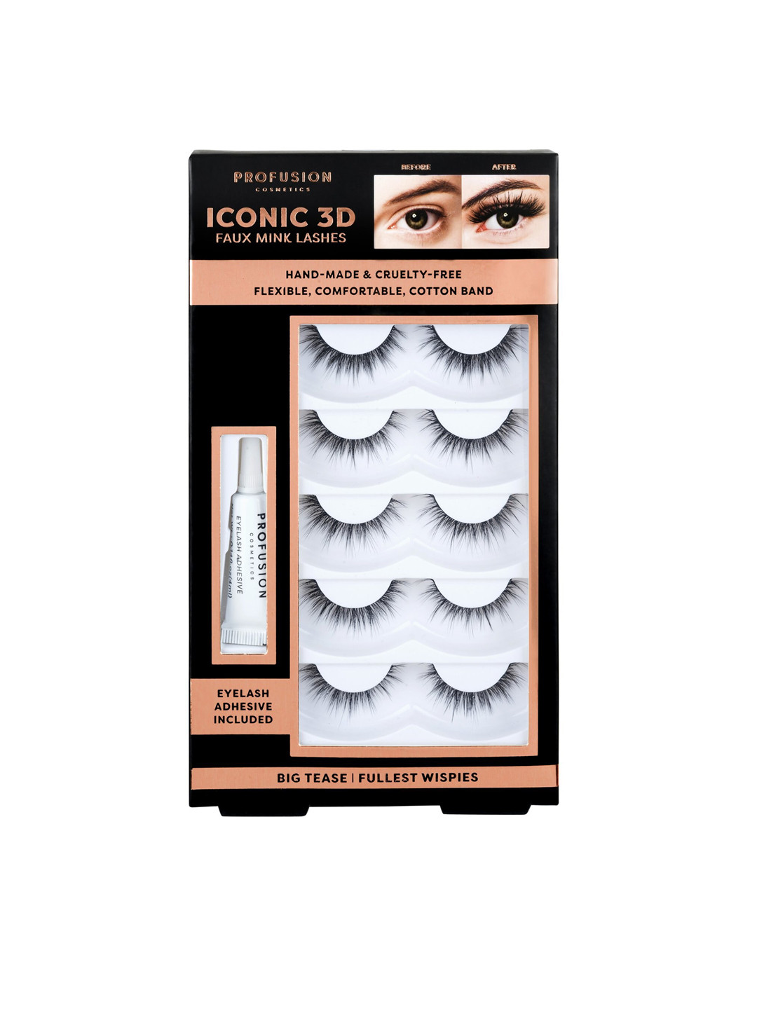 

PROFUSION COSMETICS Iconic 3D Mink Eyelashes - Big Tease, Black