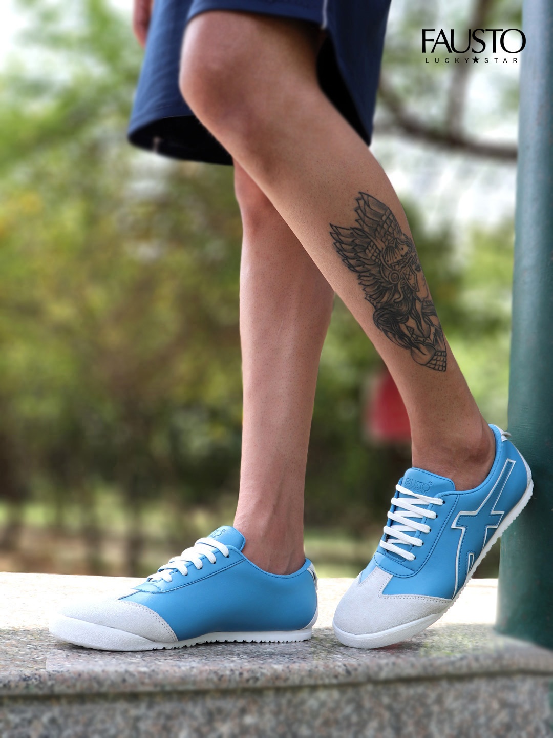 

FAUSTO Men Blue Colourblocked PU Sneakers