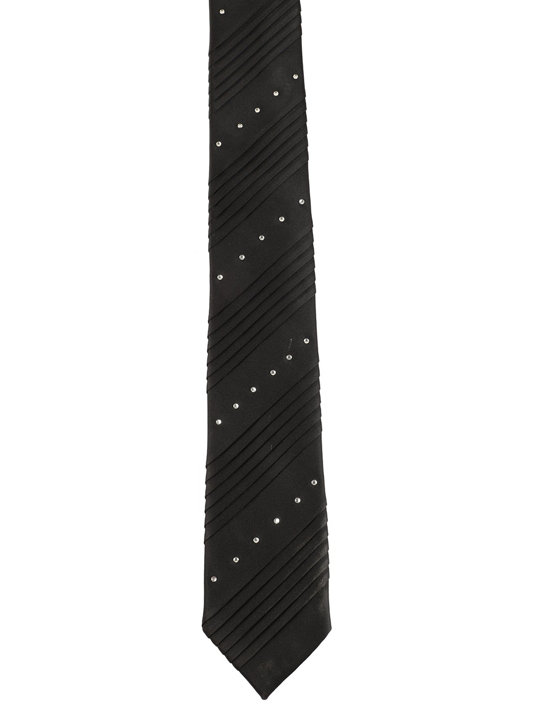 

Alvaro Castagnino Men Black & White Striped Broad Tie