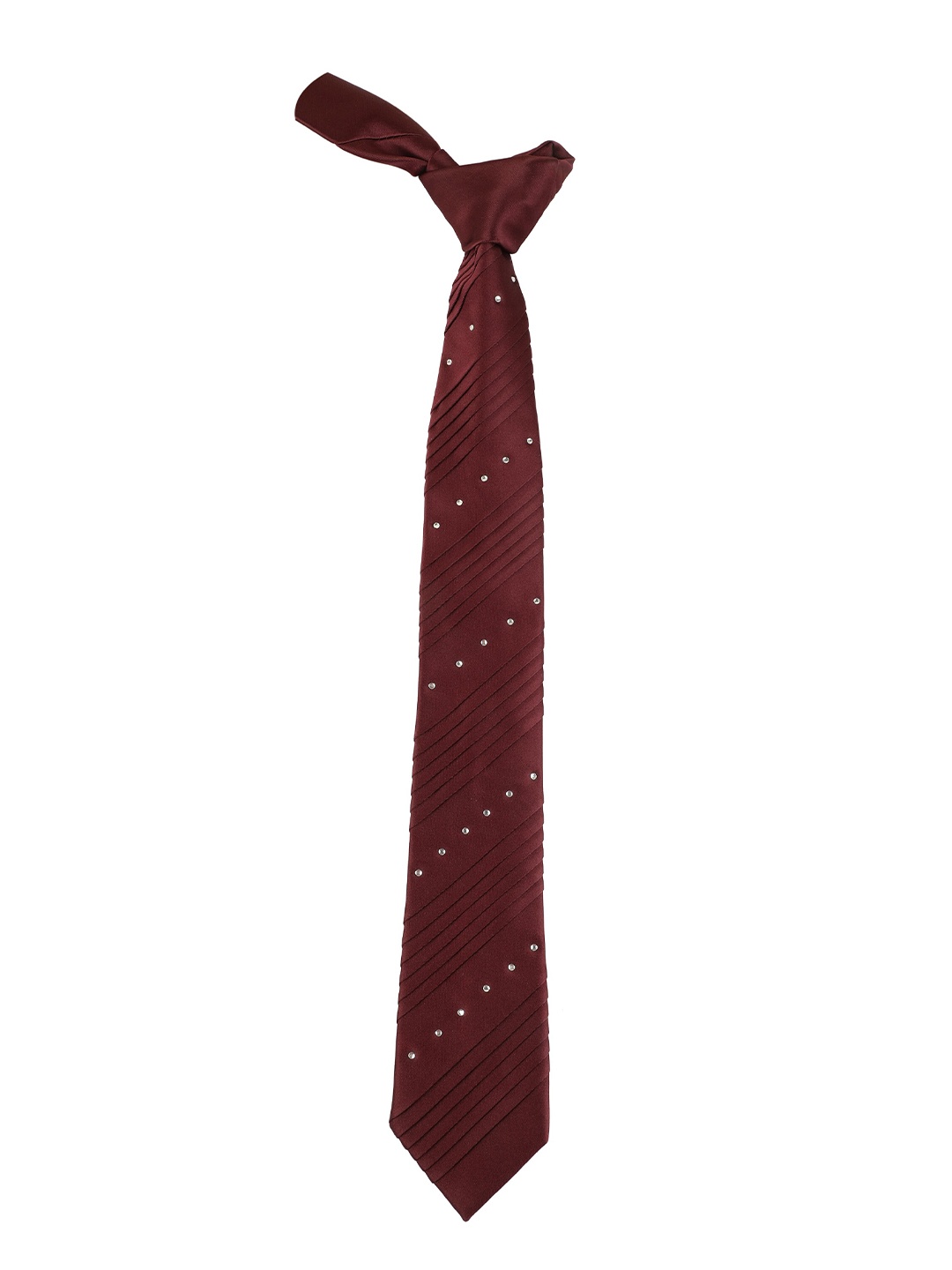 

Alvaro Castagnino Men Maroon & White Striped Skinny Tie