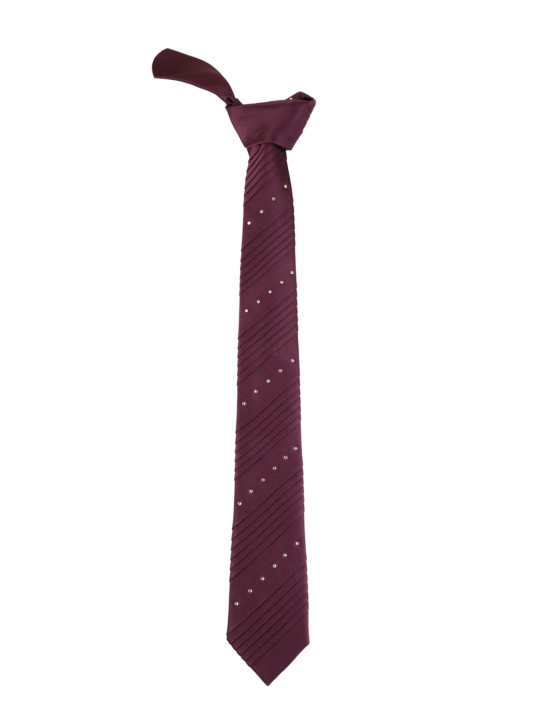 

Alvaro Castagnino Men Purple & White Striped Skinny Tie