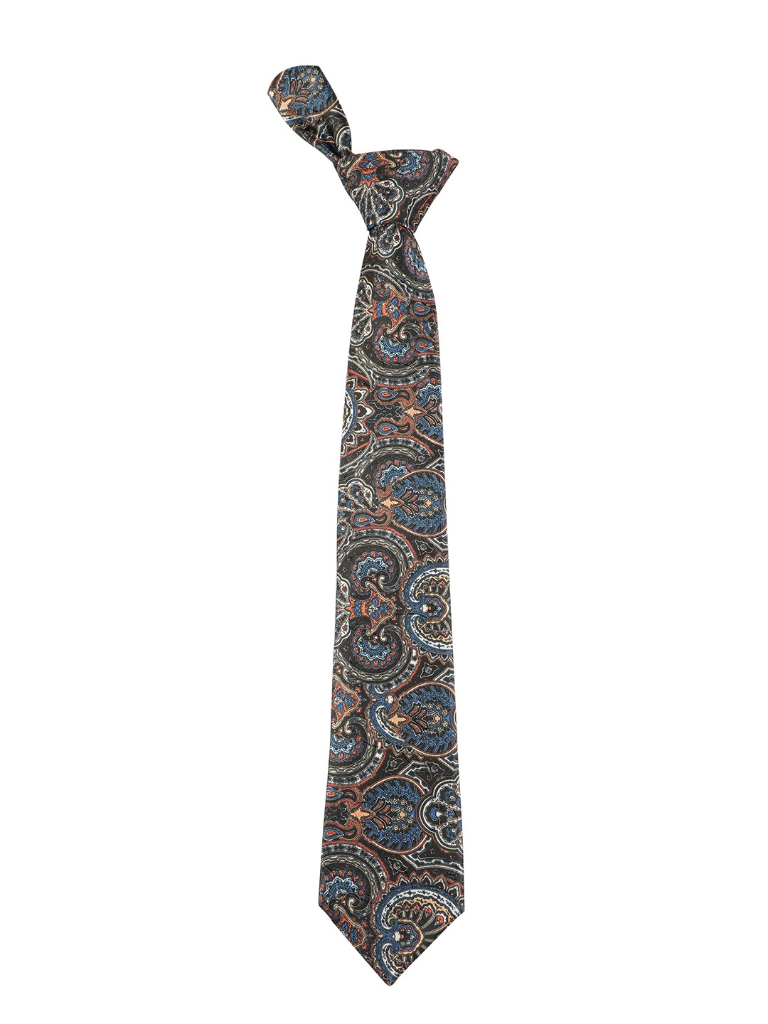 

Alvaro Castagnino Men Black & Orange Printed Broad Tie