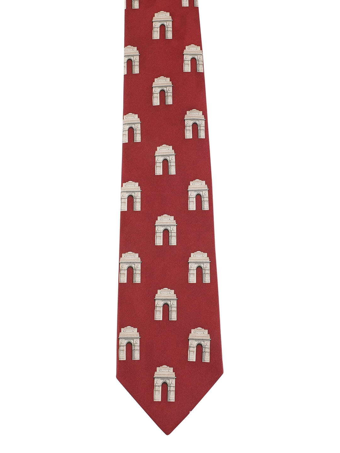 

Alvaro Castagnino Men Maroon & Beige Printed Skinny Tie