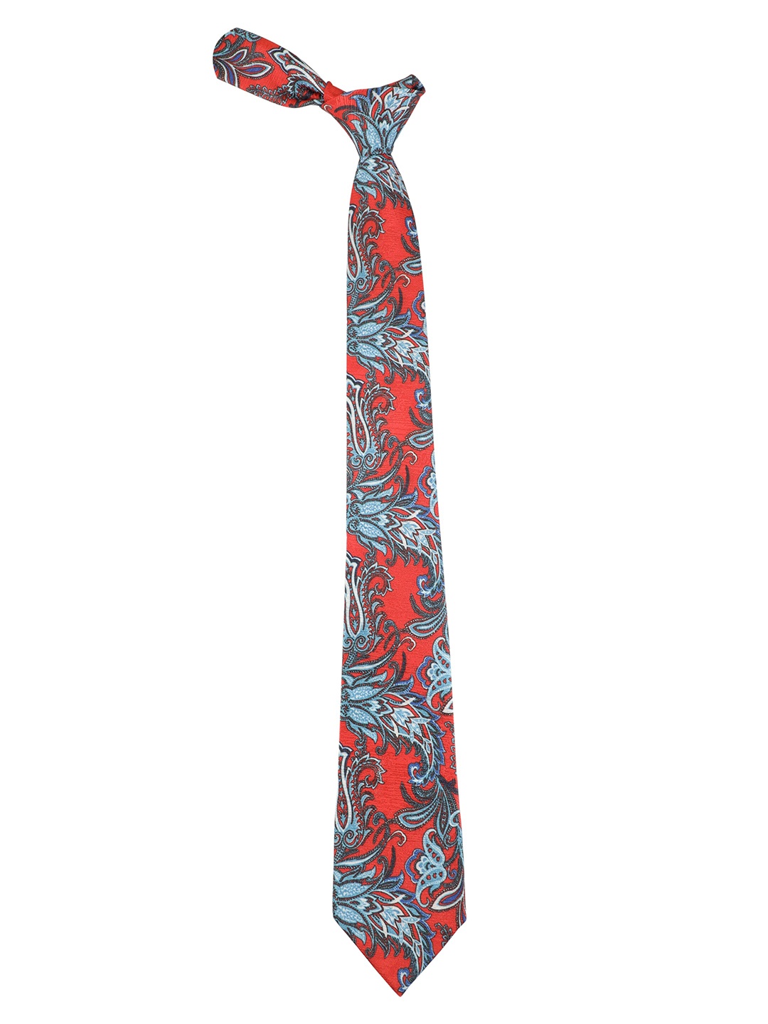 

Alvaro Castagnino Men Red & Blue Floral Printed Skinny Tie