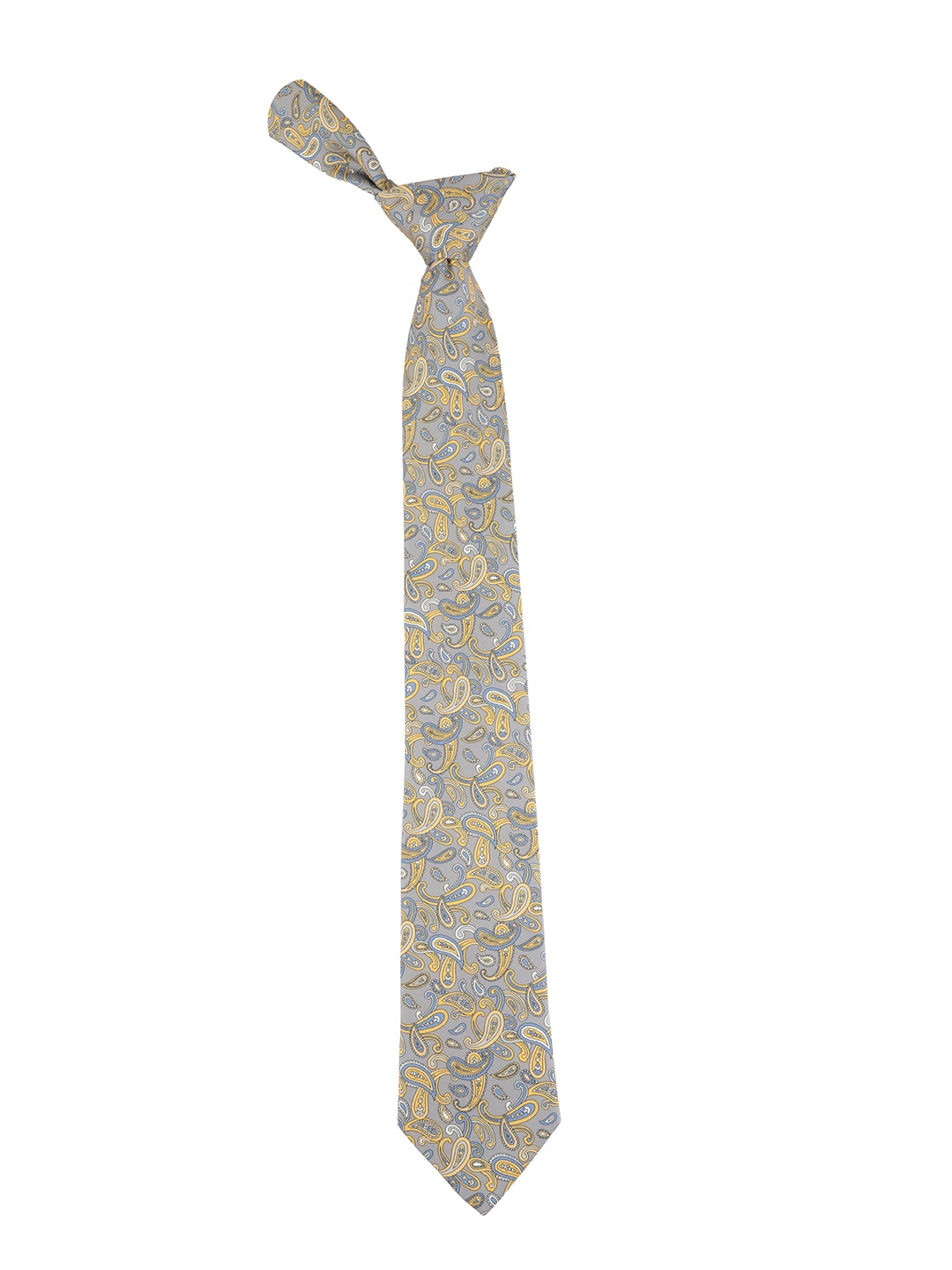 

Alvaro Castagnino Men Yellow Paisley Printed Skinny Tie