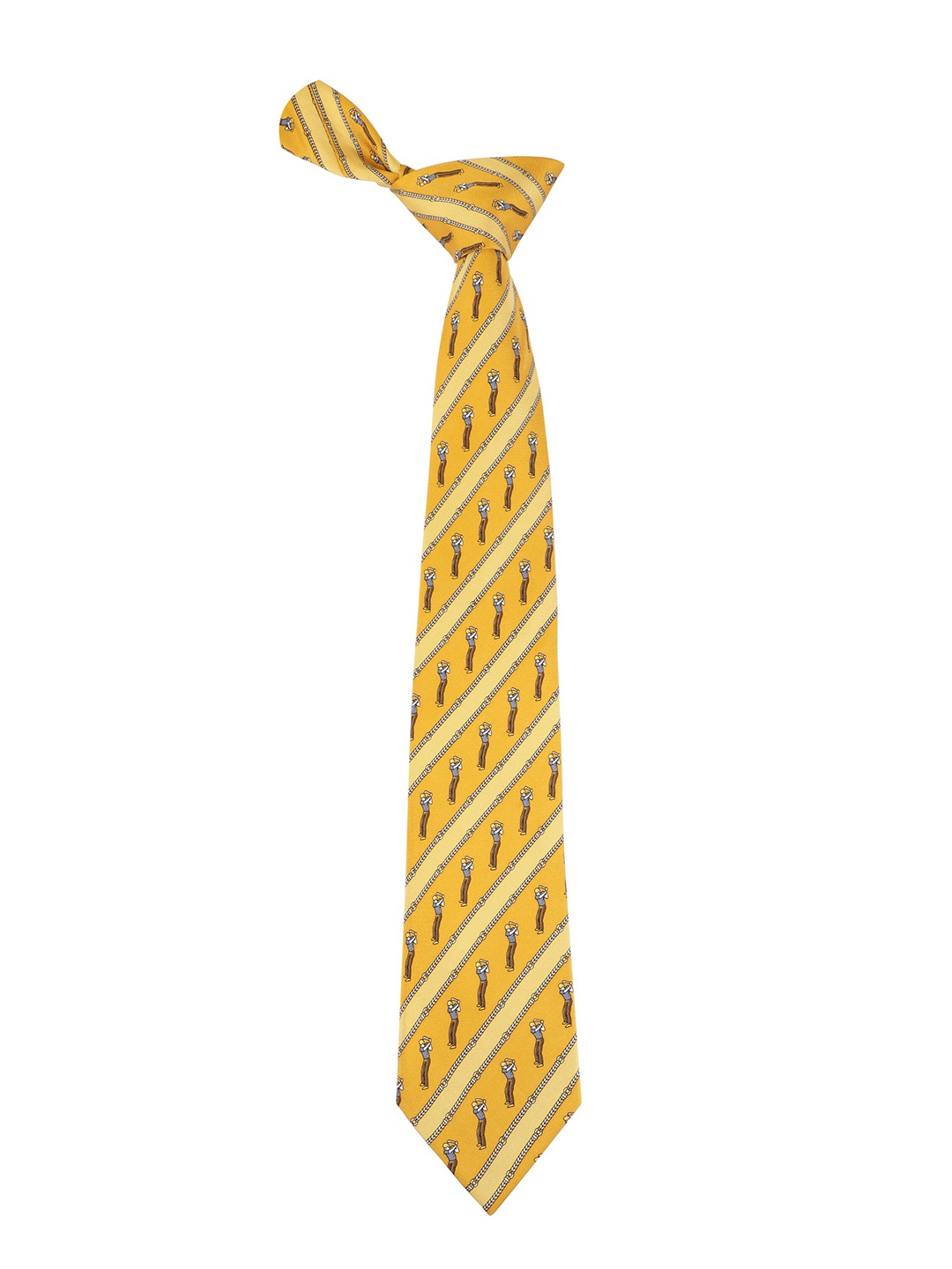

Alvaro Castagnino Men Yellow & White Printed Skinny Tie