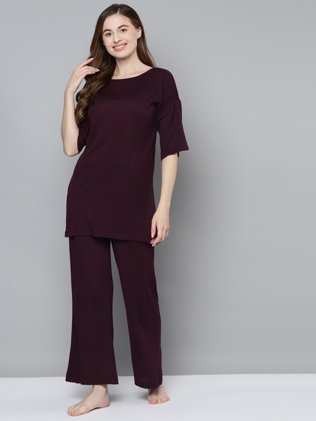 

Femella Women Maroon Night suit