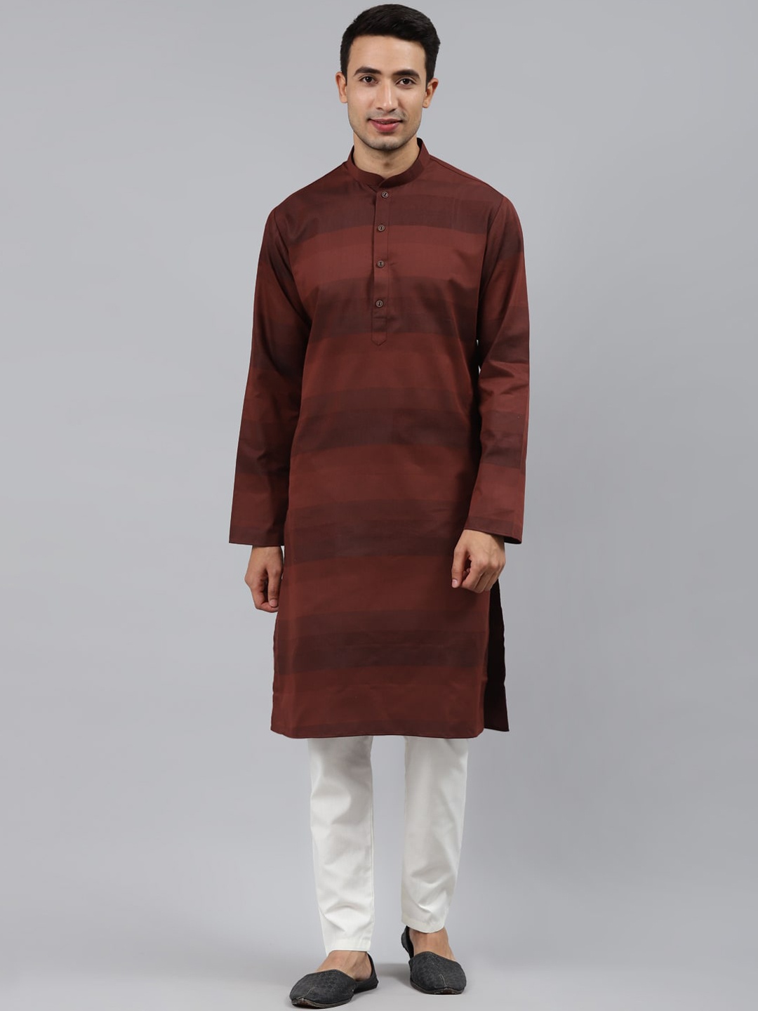 

MANQ Men Rust Thread Work Kurta