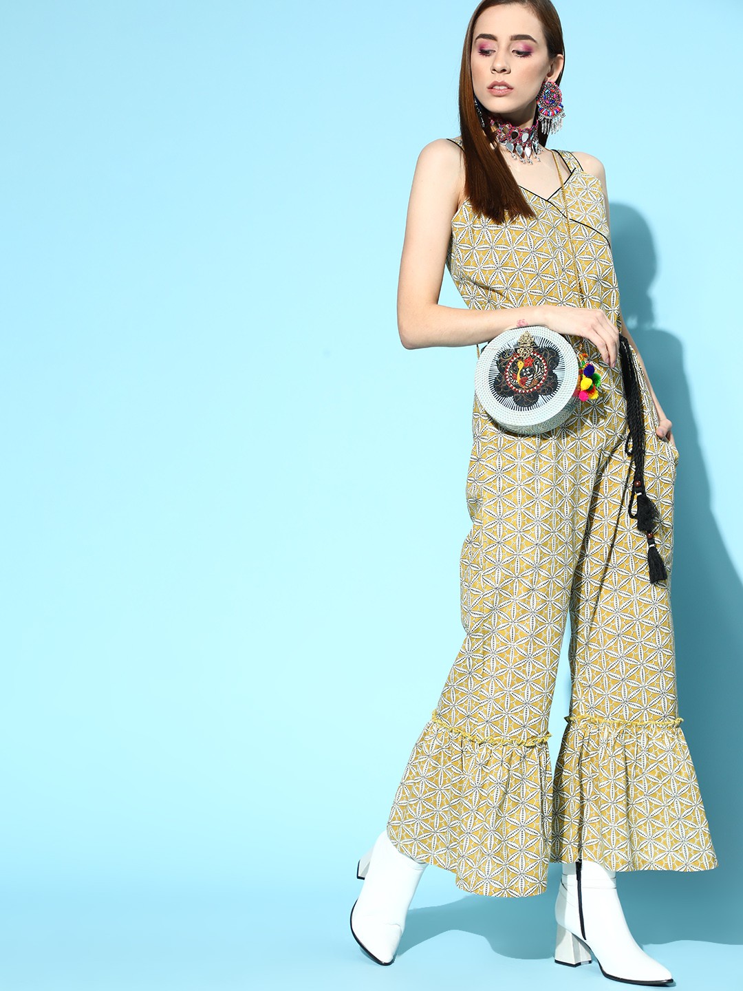 

Silai Bunai Women Peach Solid Ethnic Jumpsuit