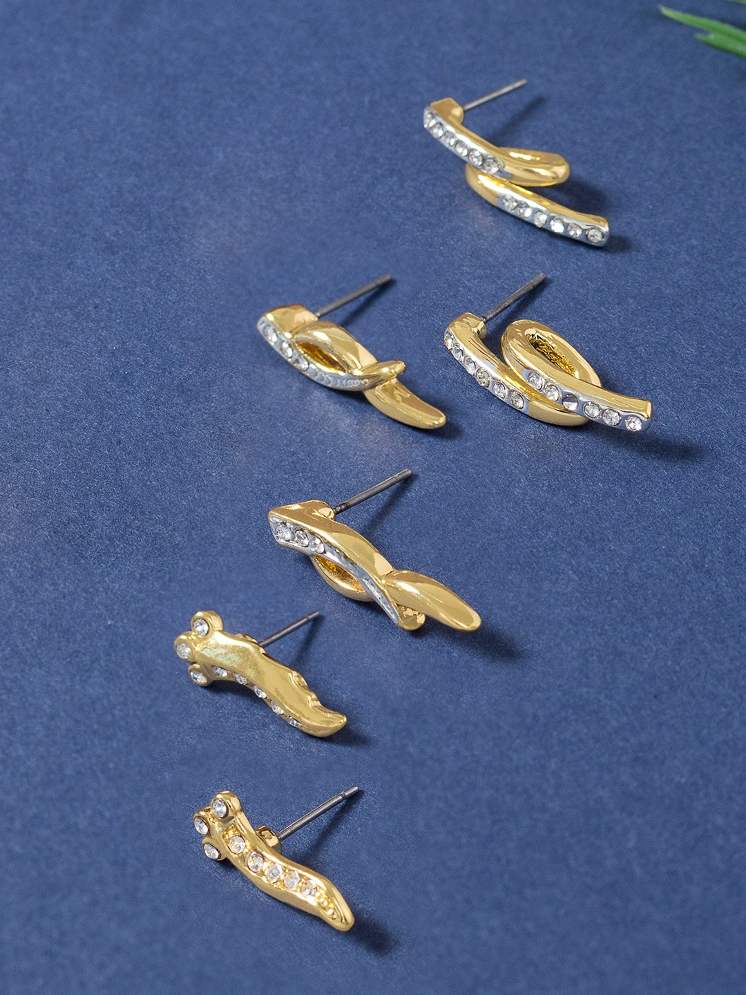 

Golden Peacock Gold-Toned Geometric Studs Earrings