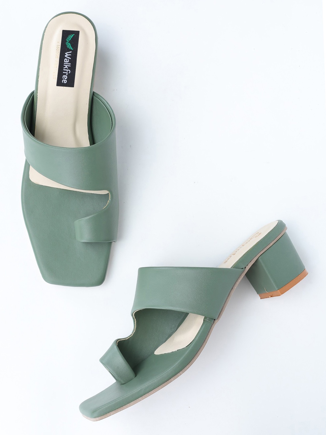 

Walkfree Women Green Block Heels