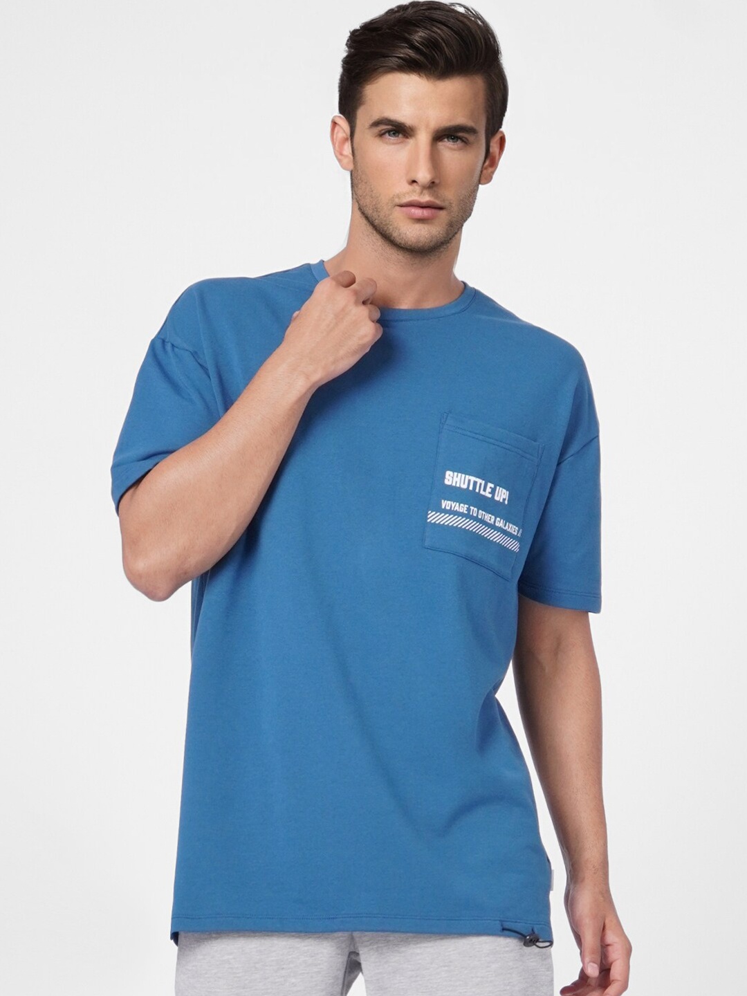 

Jack & Jones Men Blue Printed T-shirt