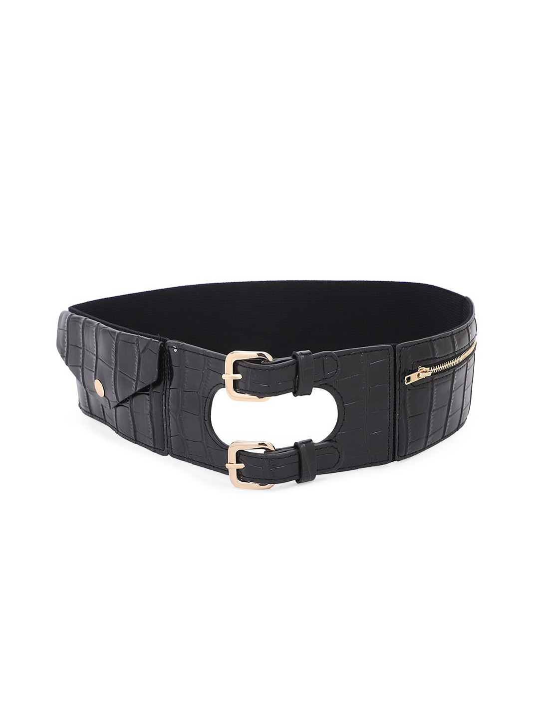

20Dresses Women Black Textured Belt
