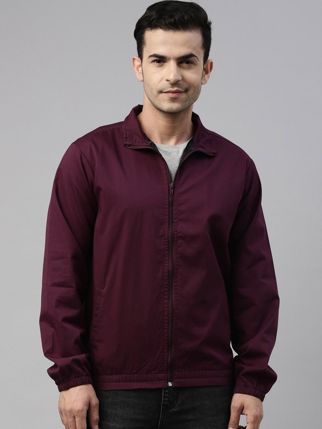 

CINOCCI Men Maroon Lightweight Tailored Jacket