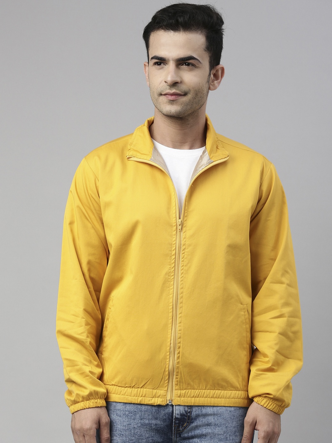 

CINOCCI Men Yellow Lightweight Sporty Jacket