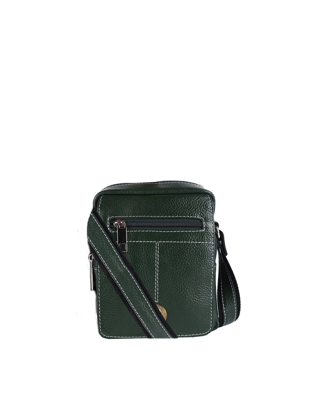 

HiLEDER Unisex Pure Leather Textured Messenger Bag, Green