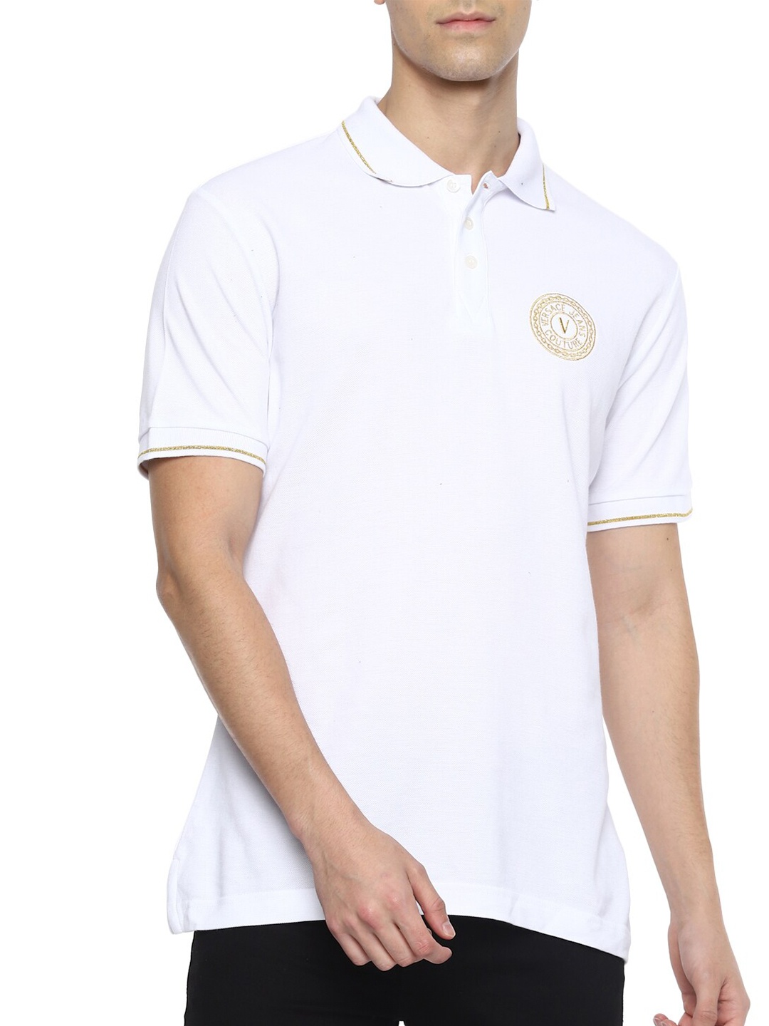 

Versace Jeans Couture Men White Polo Collar T-shirt