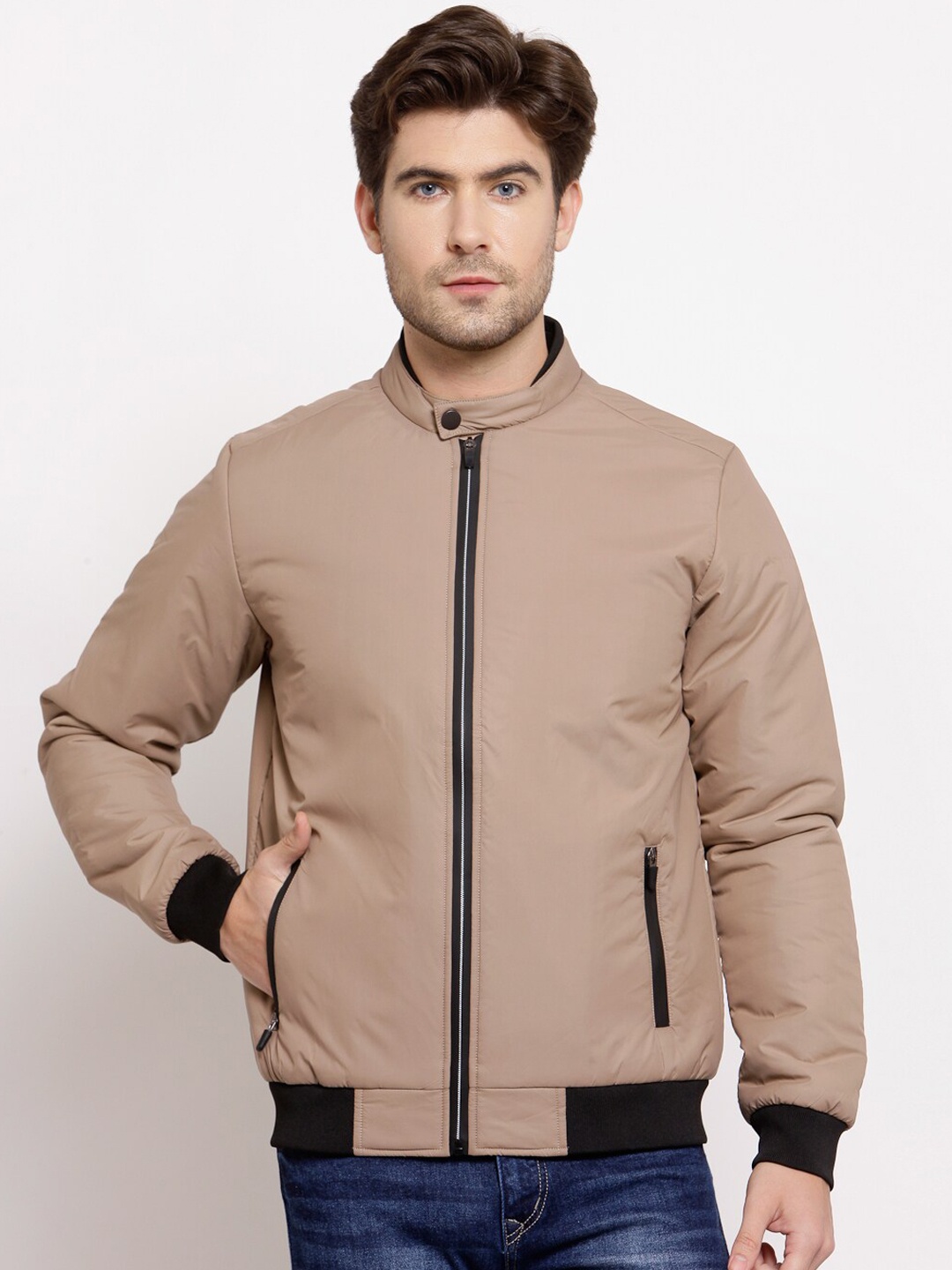 

Style Quotient Men Brown Lightweight Bomber Jacket