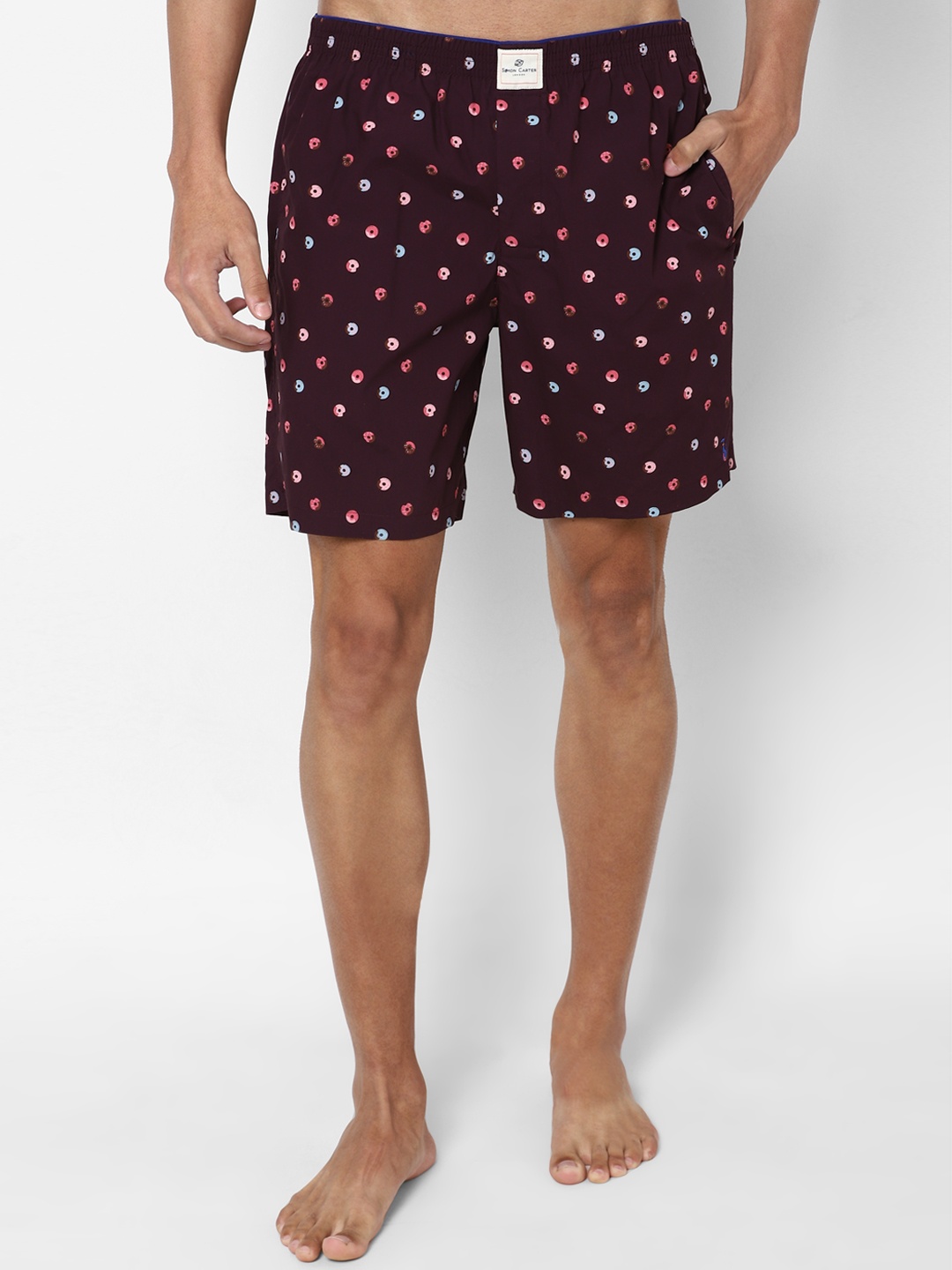 

SIMON CARTER LONDON Men Maroon Printed Boxer Shorts