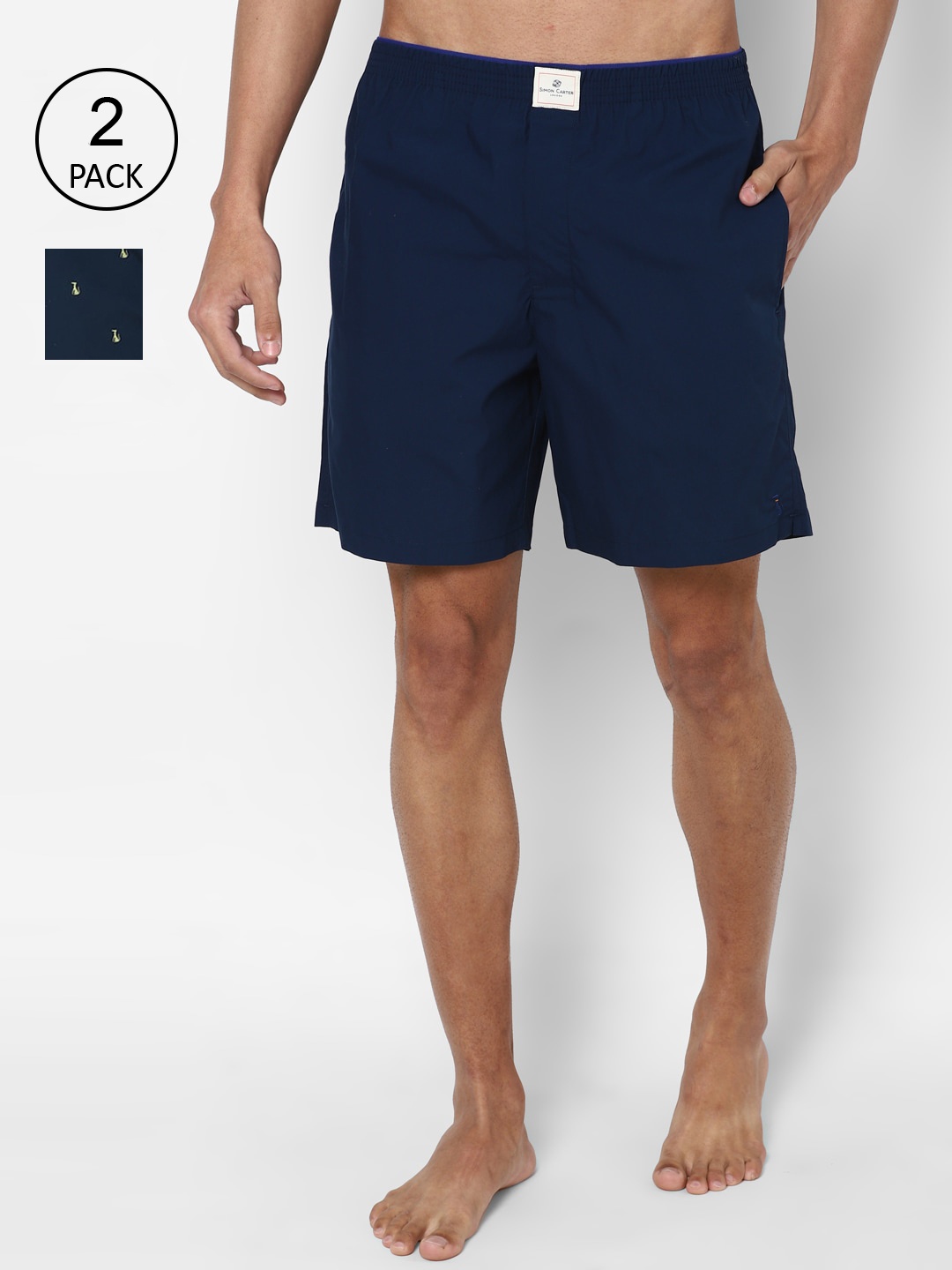 

SIMON CARTER LONDON Men Pack of 2 Navy Blue Boxers