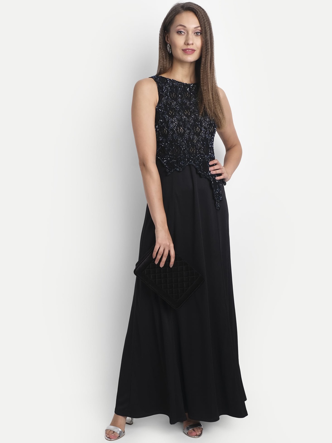 

LY2 Black Floral Maxi Dress