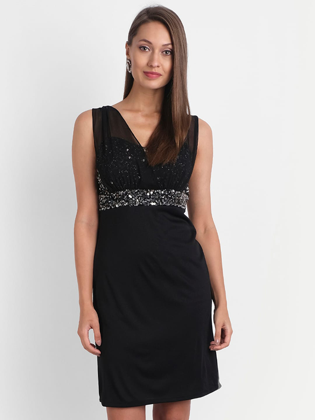 

LY2 Black Net Sheath Dress