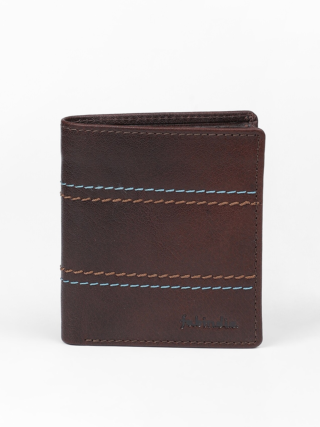 

Fabindia Women Brown Textured Leather Two Fold Wallet
